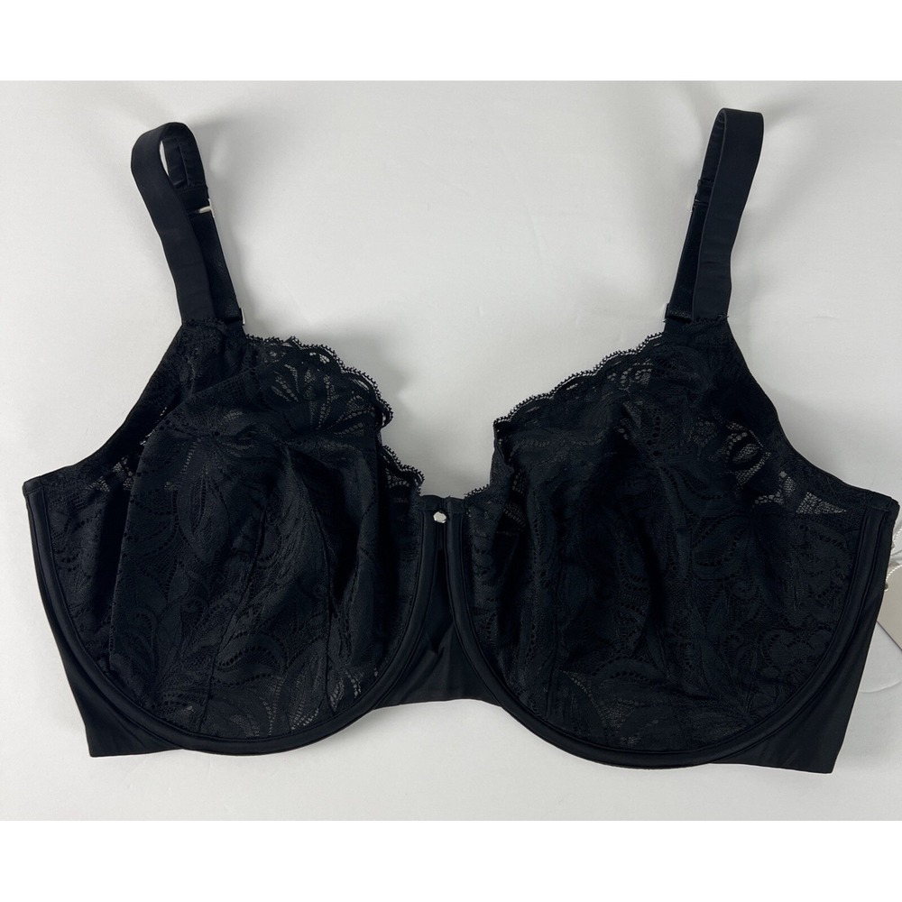 Bare Necessities Bra Size 44G Marilyn Unlined Lace A10086 UW Midnight Black B37